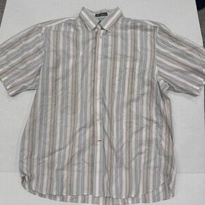Daniel Cremieux Signature Collection Men's XL Striped Short Sleeve Cotton Shirt